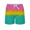 summer beach shorts boys color block drawstring swim trunks