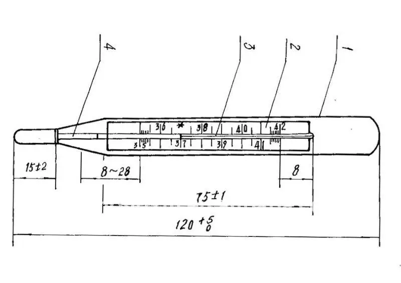 Схема ртутного термометра