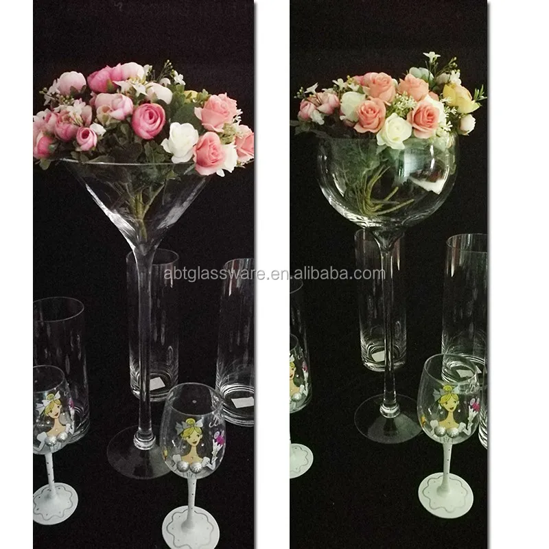 Martini glass vase 50cm height for centre pieces 