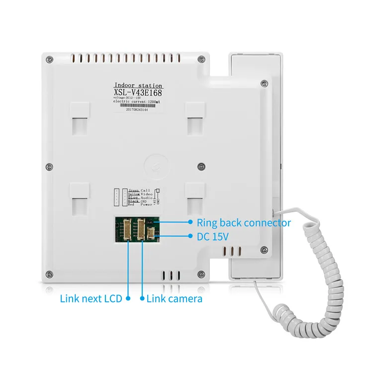 4.3inch monitor with HD camera doorbell kit 4wire video intercom system door video phone interphone