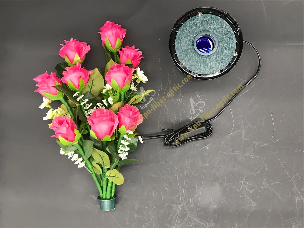 Handmade Rgb Led Fiber Optic Rose Flower Lamp For Event Decoration