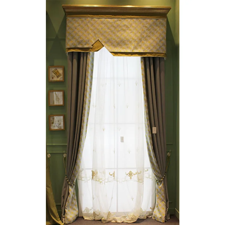 Custom Made Two Layer Embroidered Linen Thai Silk Curtains Custom Made Two Layer Embroidered Linen Thai Silk Curtains