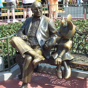 Famous Cartoon Statue Of Minnie And Man Sitting On Bench Buy
