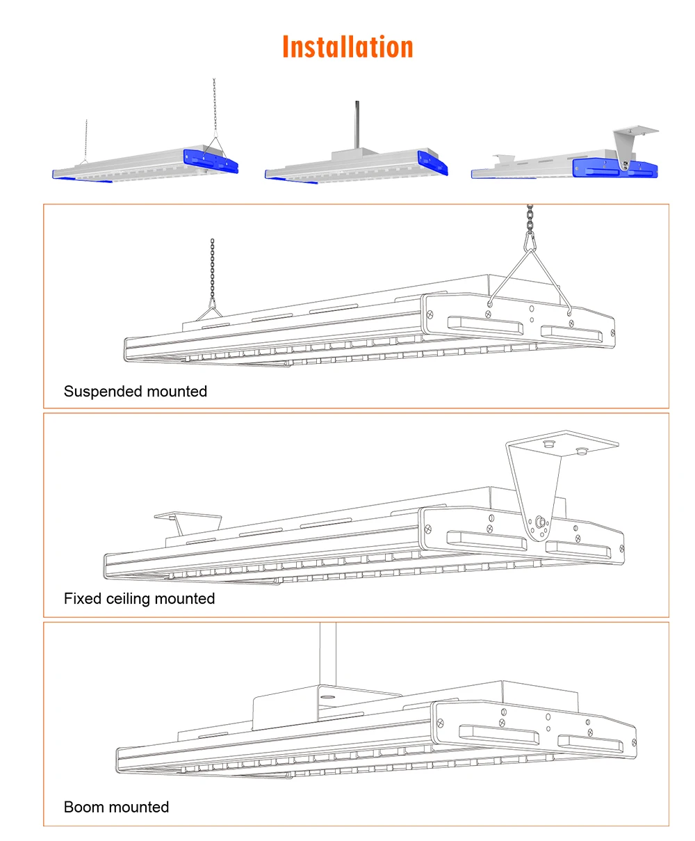 Hishine industrial lights 400w led linear high bay light