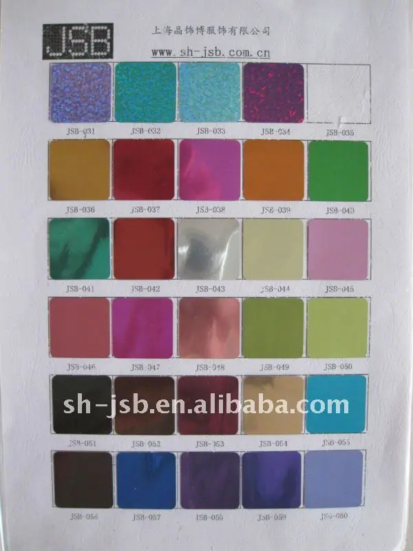 Sequin color card