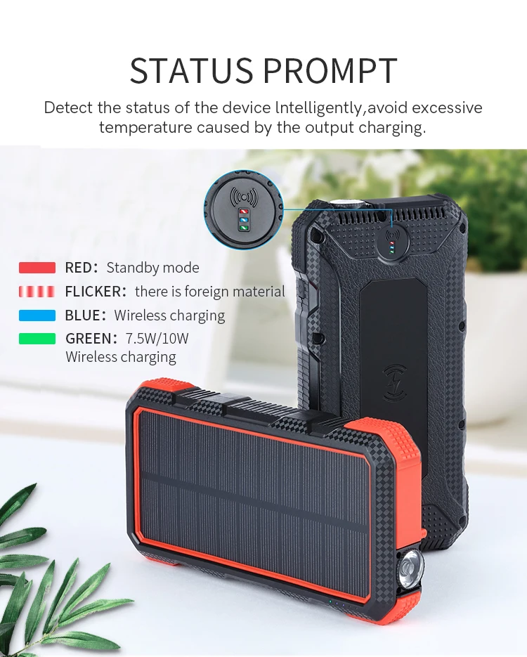 Polymer battery 20000mah solar power bank wireless wholesale power bank charger portable best solar power bank - ANKUX.COM
