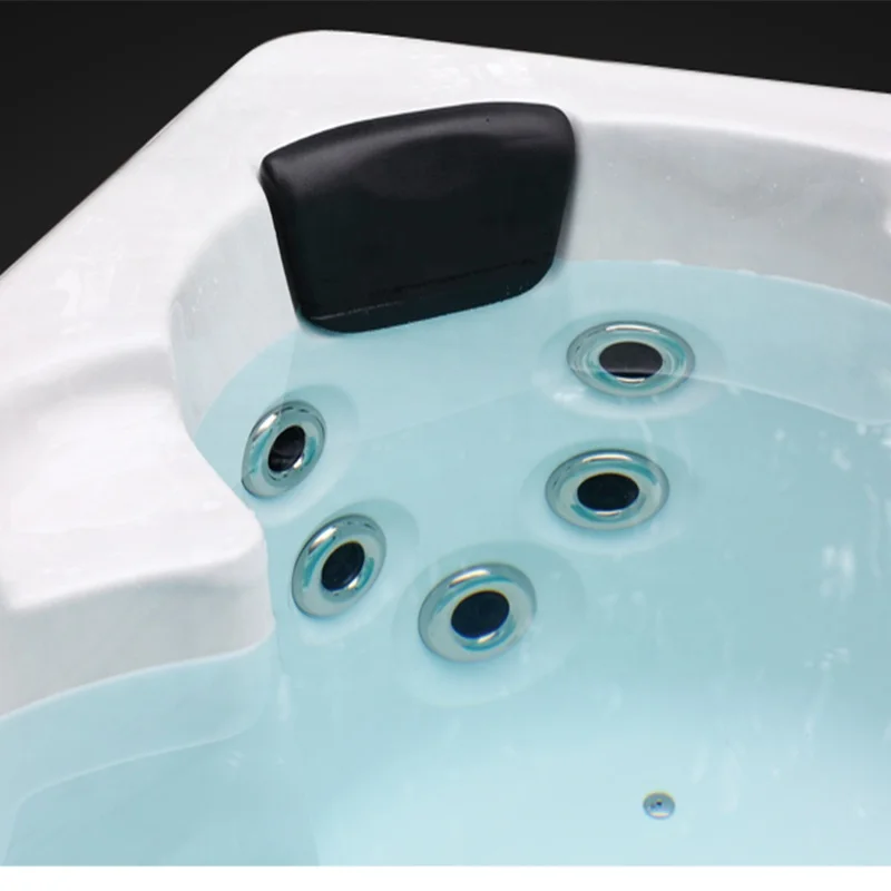 4 Person Acrylic Material Whirlpool Massage Spa Outdoor Bathtub with Foot Step