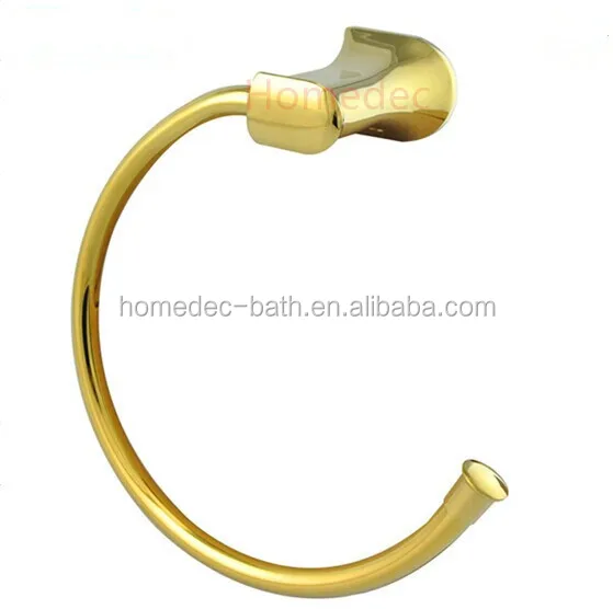 
Modern Design Bathroom Accessories Brass Gold Plated Towel Ring 