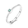 CZCITY Bezel Setting Emerald Gemstone Rings for Women Elegant Cute Rings Jewelry