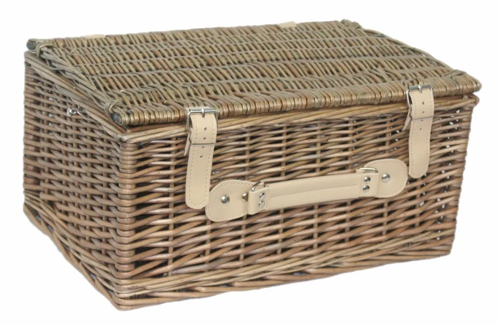 Wicker Picnic Basket For 2 Person Outdoor Willowr Picnic Hamper Set