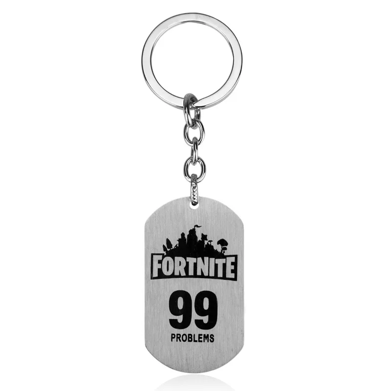 game fortnite choker necklace pendant dog tags figure double side medal keychain keyring - fortnite dog tag png