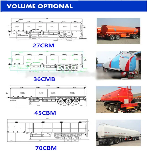 factory price 30 to 60 Cubic meters size LPG semitrailer pressure tank