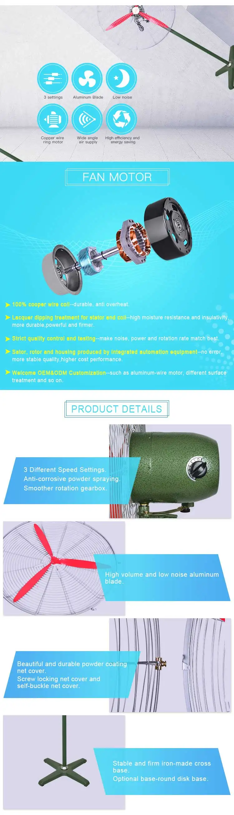Floor Mist Fan, Waterproof, Wall - detail 6