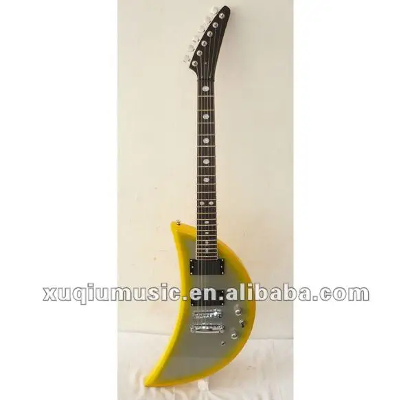 Guitarras Eléctricas Personalizadas,Color Amarillo,En Forma De Medio Día,A  La Venta - Buy Guitarras Únicas Para La Venta,Guitarra Amarilla,Guitarra  Eléctrica Personalizada Product on Alibaba.com