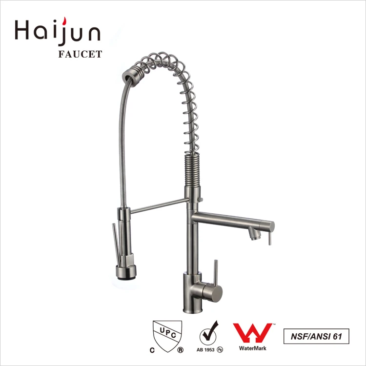 Haijun Upc Usa Modern Designs Spring Pull Down Water Ridge Kitchen