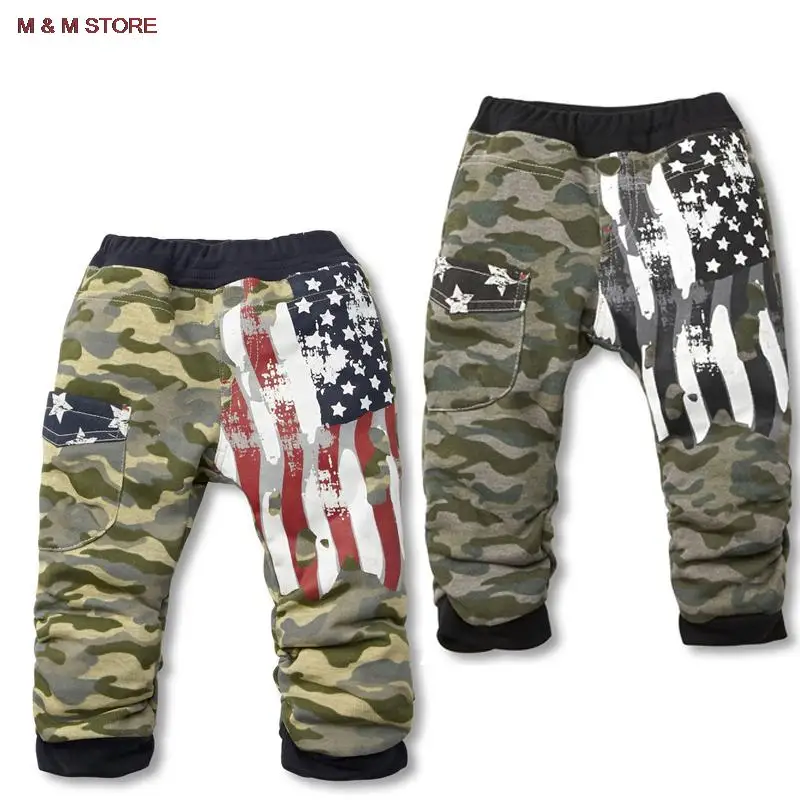 2016 new boys pants clothing kids clothes girls camouflage leisure flag terry children leisure trousers