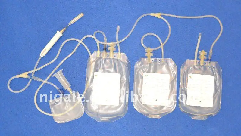Blood bag with sampling kit