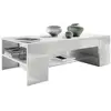 Coffee Table Side Table Clip in White Offsets in Rough-sawn Oak
