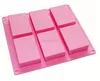 6-cavity Plain Basic Rectangle Silicone Mould for Homemade Craft Soap Mold