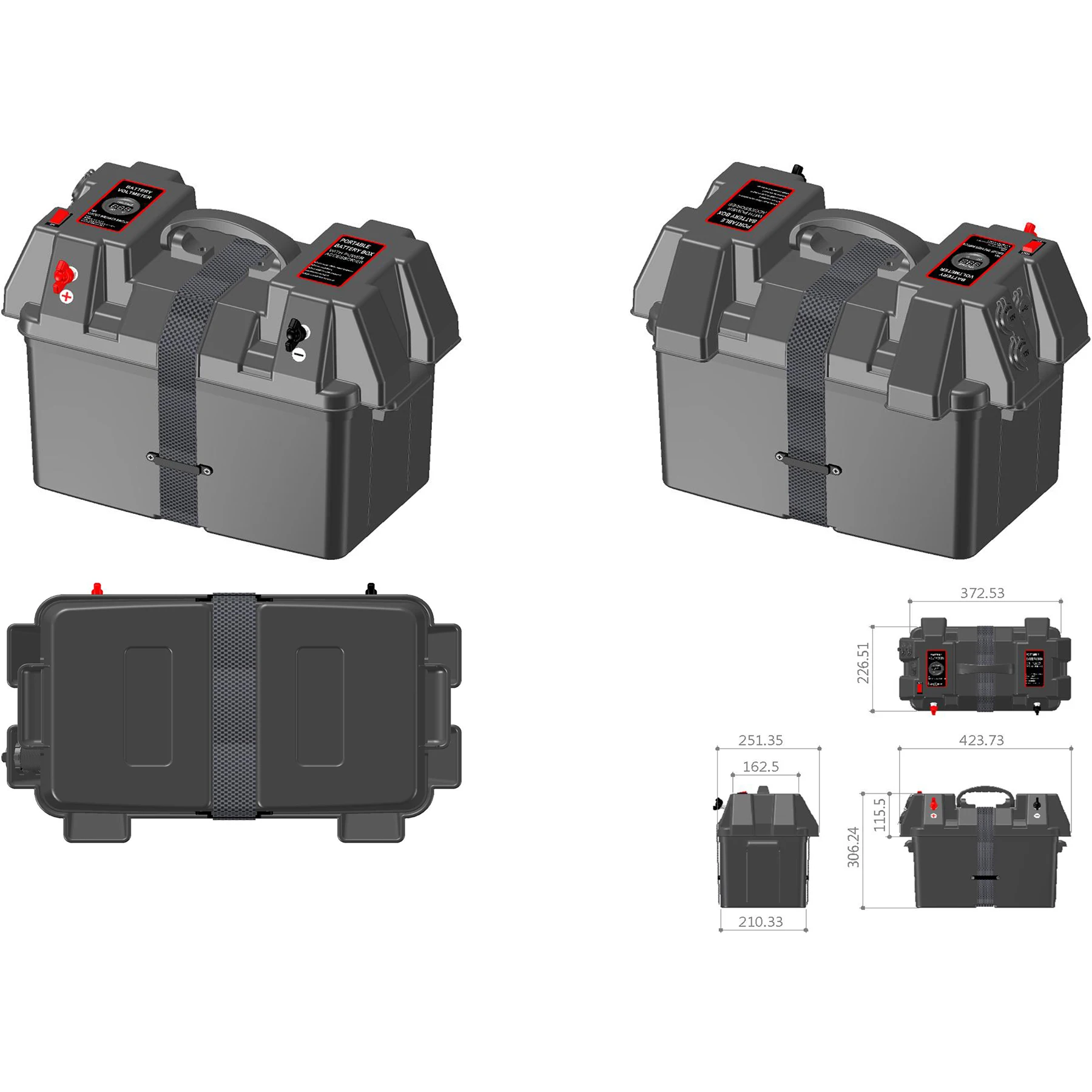 12v Solar Battery Storage Box Rv Motor Home Yacht Marine Solar
