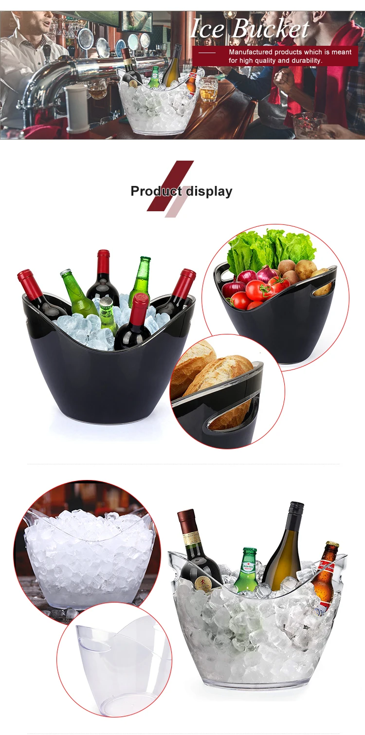 Factory 8l Ice Buckets Outdoor Gifts Acrylic Beer Bottle Plastic ...