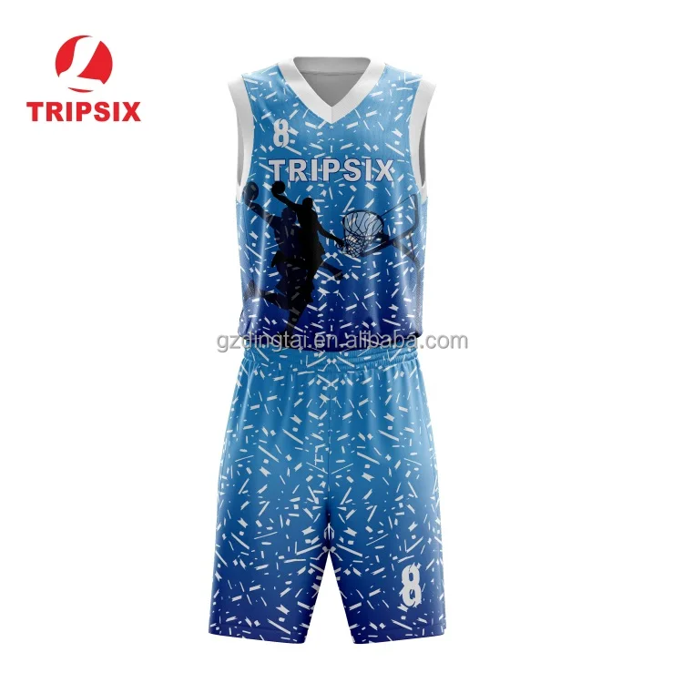 Athletic And Comfortable Basketball Jersey Sky Blue For Sale 