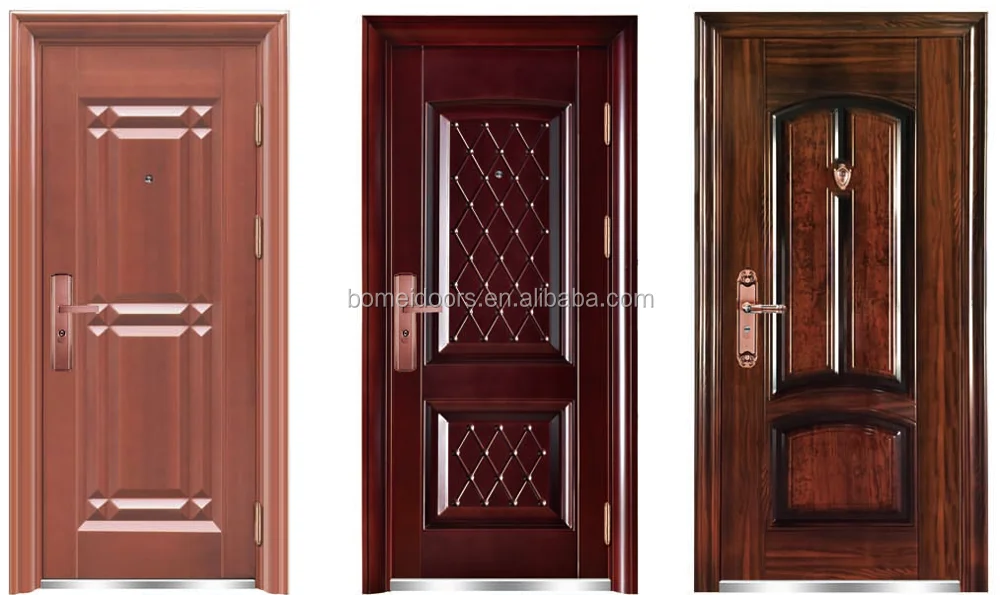 Cheap metal doors anti fire steel security door for interior steel sheet french fireproof exterior door