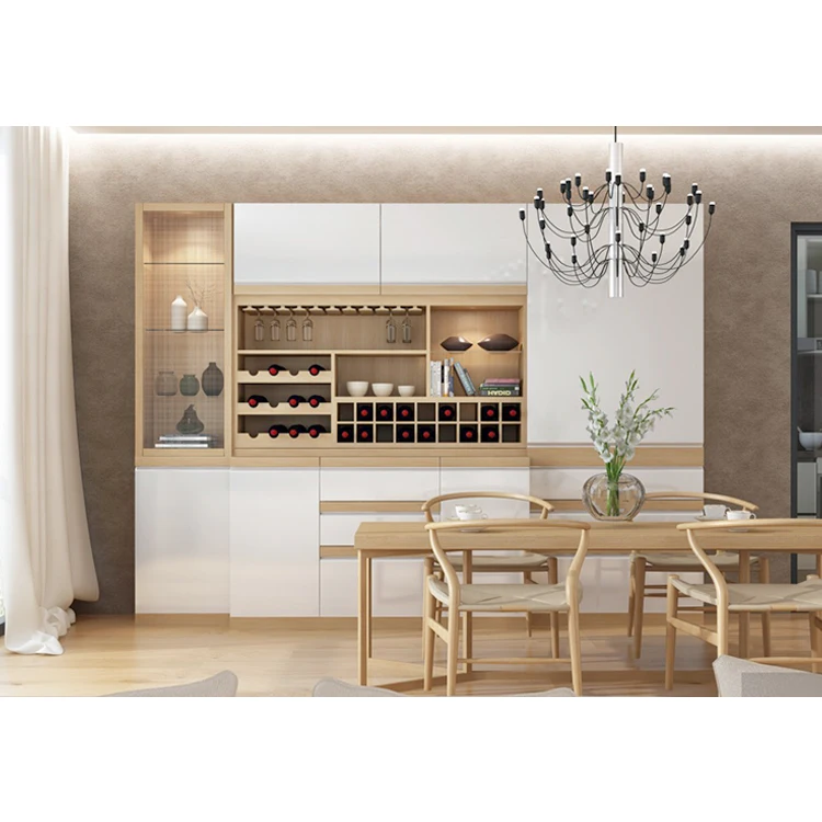 Professional Decor Space Saving Wooden Home Bar Display Paint Wine Cabinet