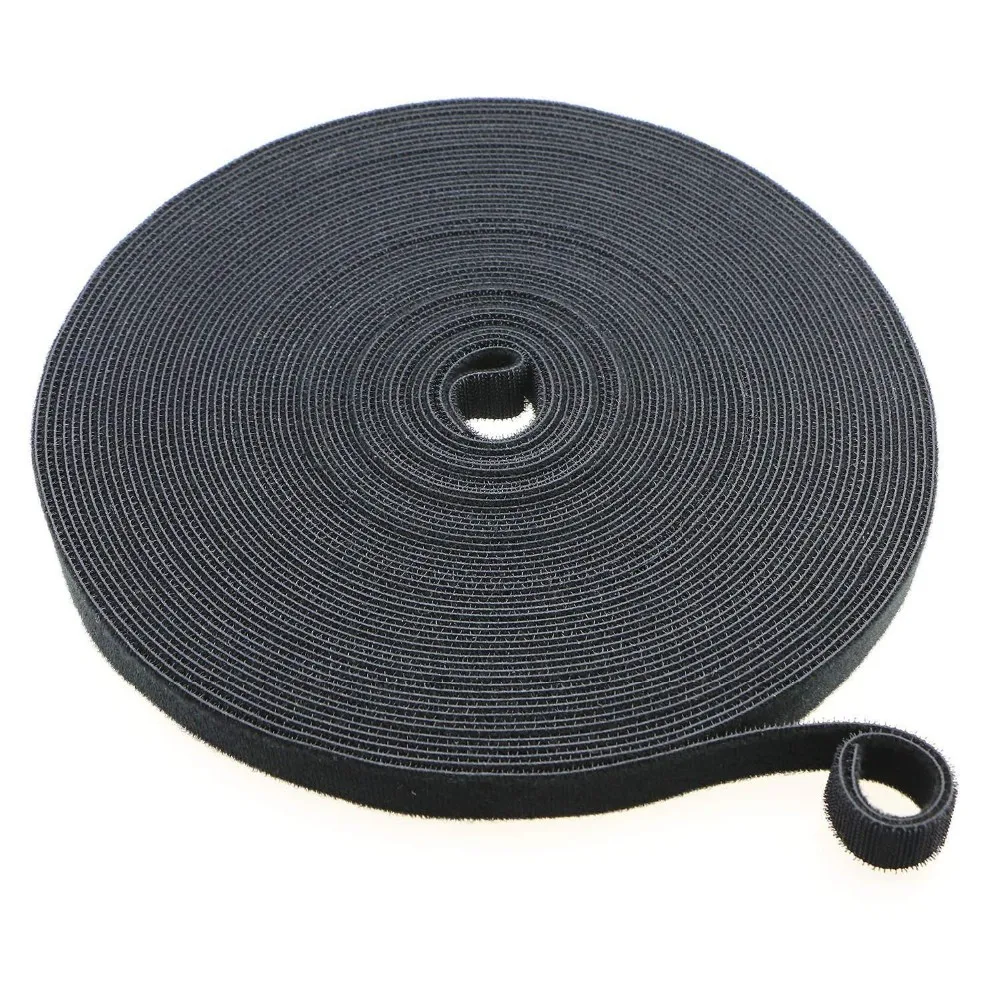 Hook-and-loop Cable Management Tie - 100 Ft. Bulk Roll - Black - Cut-to ...