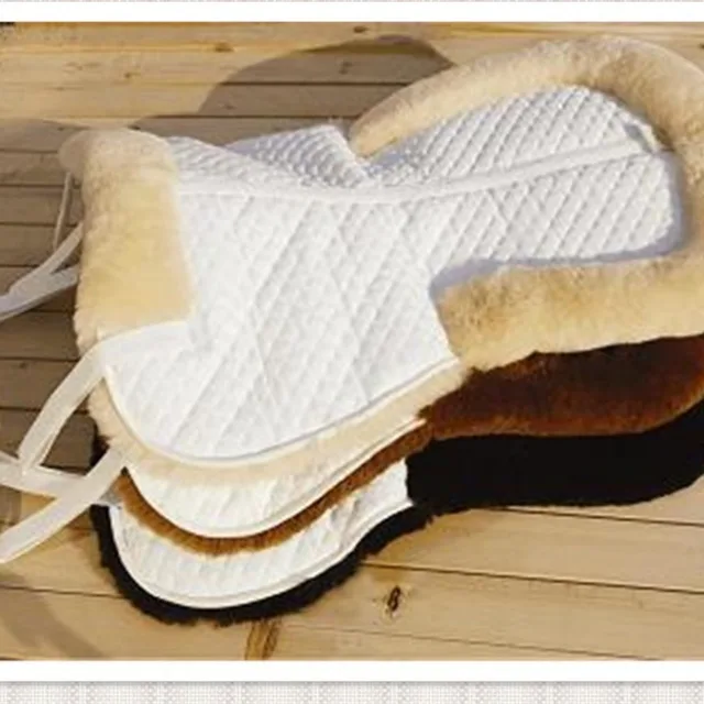 Easy put on dense western Lambskin horse Saddle Pads