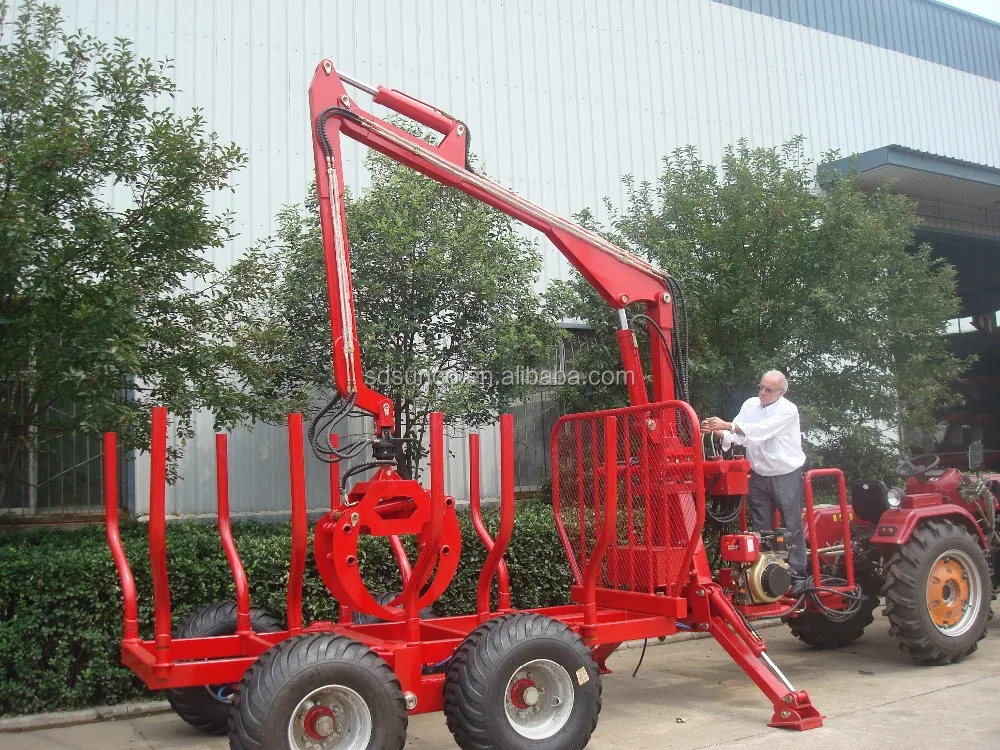 4 Wheel Drive 40 Hp Compact Tractor With Front End Loader And Backhoe,Log Loader Crane,Log