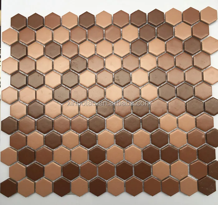 Yellow Ceramic Floor Tiles Hexagon Glazed Matt Porcelain Mosaic Tile