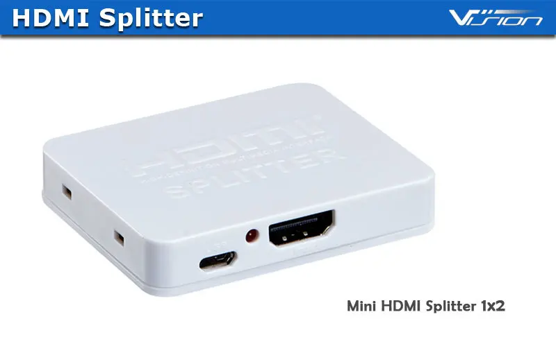 Full HD 1 in 2 out 1.4v HDCP Stripper 1x2 HDMI Splitter Power Signal Amplifier
