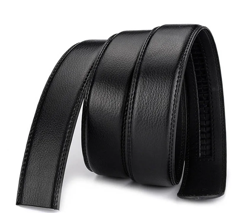 Classic Formal Leather Men's Automatic Buckle Belt Without Buckles