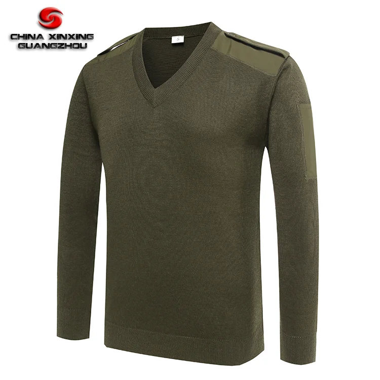 Army Military Men's Green Olive Green V Collar Winter Autumn 100% Wool ...