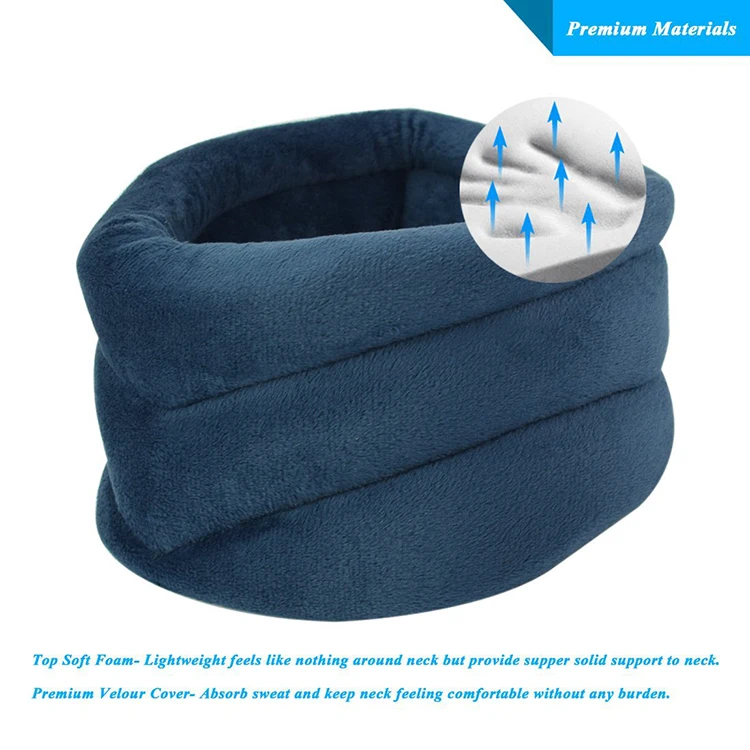 Blue Breathable Adjustable Health Cervical Neck Traction Device Relief Pain for Neck Brace