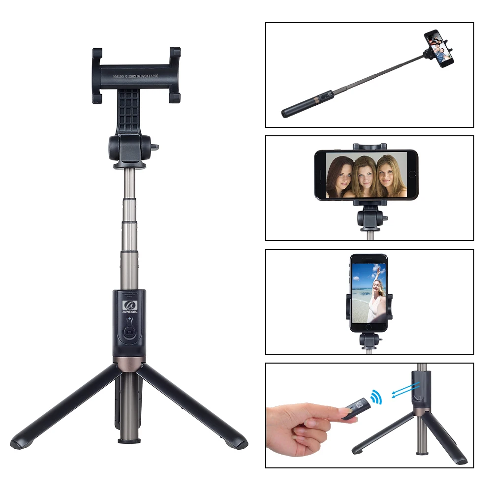 Монопод Apexel APL-jj04 Tripod. Монопод складной Bluethooth. Монопод 360 градусов для телефона. Селфи палка штатив с подсветкой.