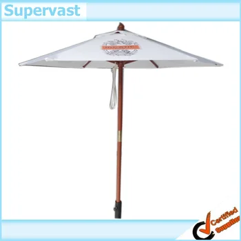 Wooden Pole Beach Umbrella Straw Sunbrella Wooden Pole Beach Umbrella