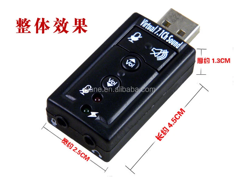 Usb External Sound Card 7.1 Surround Cm108 With Voice Control Button