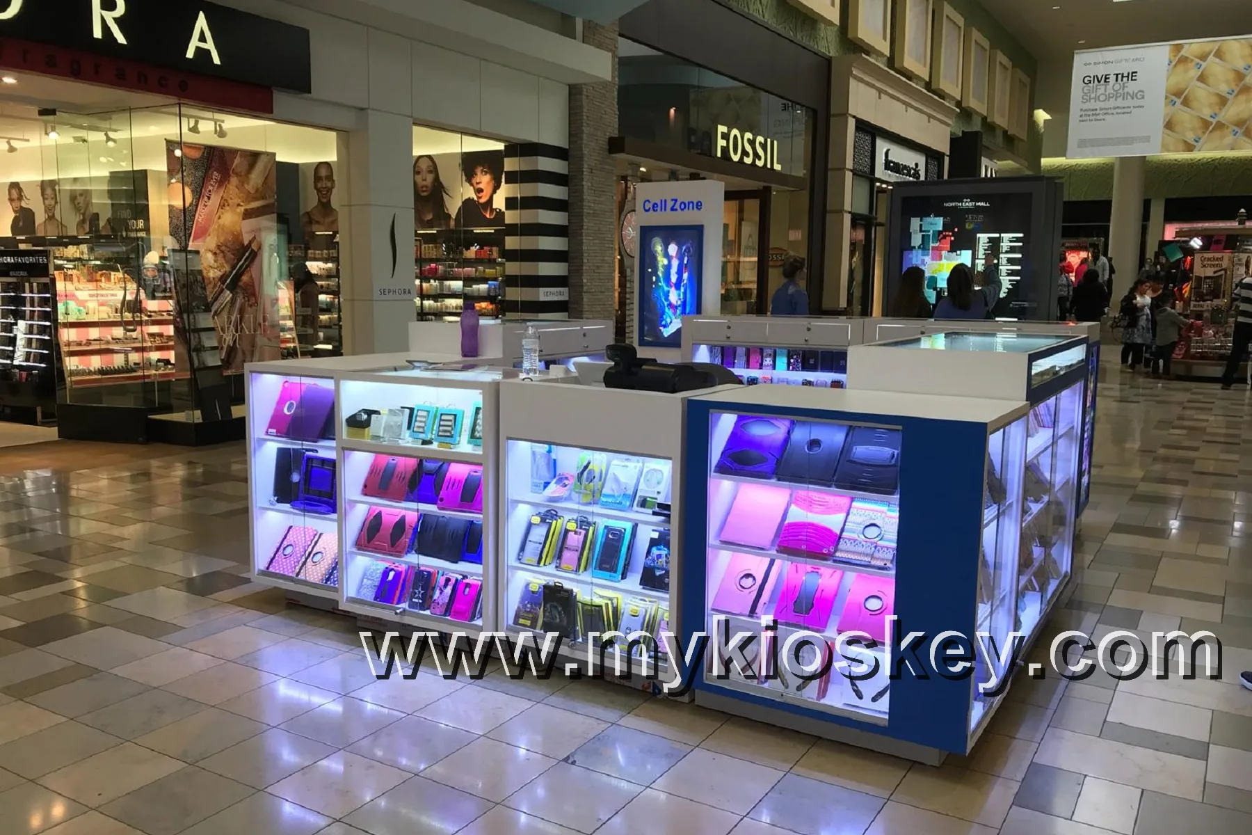 cell phone accessories display kiosk  