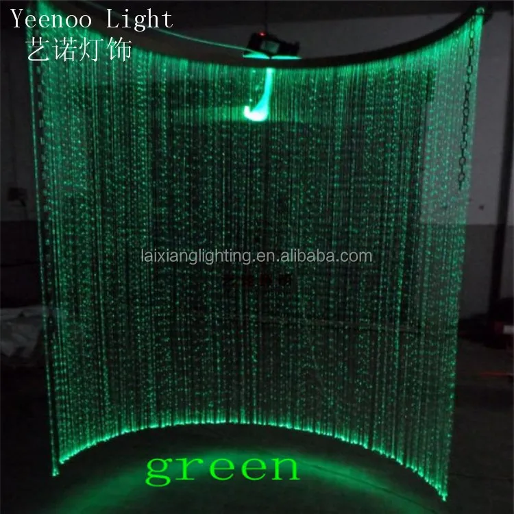 Residential customized logo design curtain chandelier color changing flexible led optic fiber light