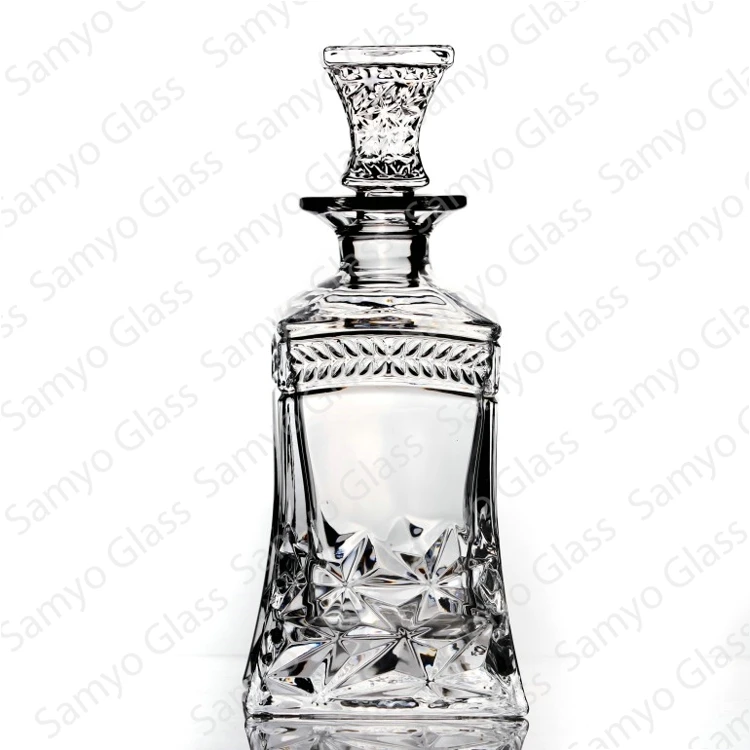 Wholesale Frosted Clear Decorative Blown Fancy Liquor Glass Wine ...