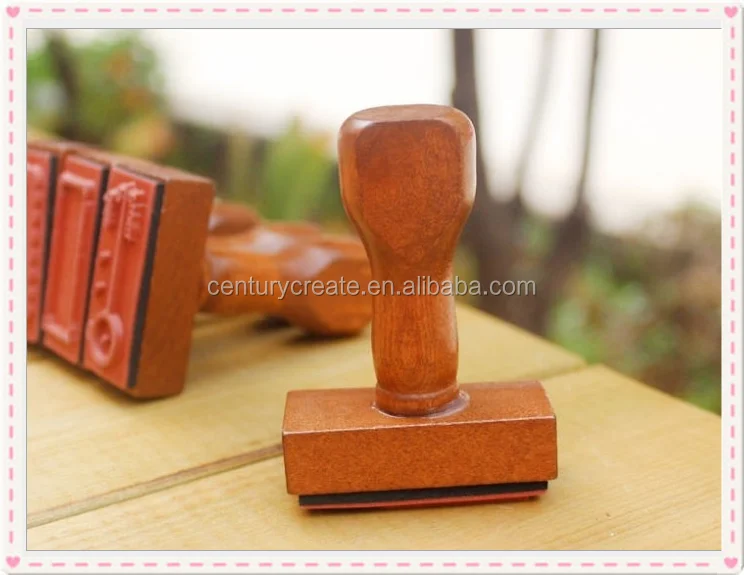 Support Handle Lacquered Wood for written Stamp Customizable