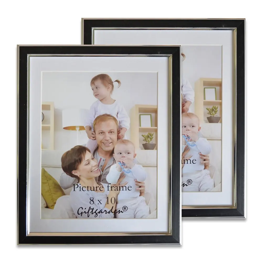 Giftgarden Picture Frames 8x10 Photo Frame Set Wall, Mat Included, Black, Pack of 2