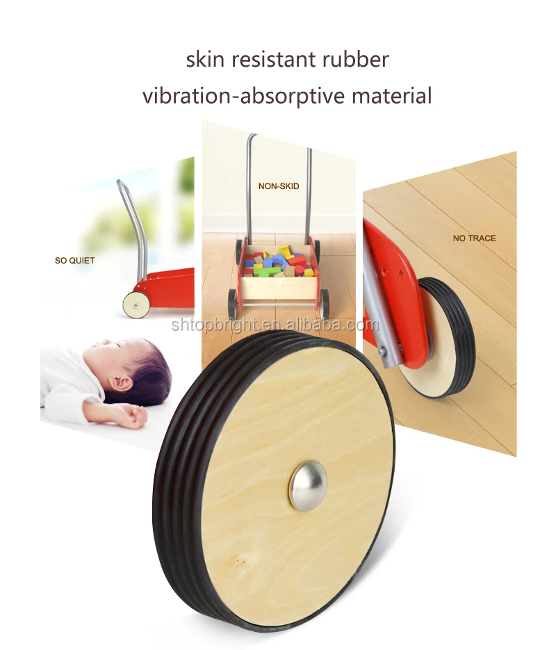 baby walker with bright wooden blocks