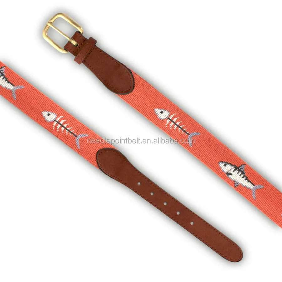 Bonefish Orange Needlepoint Mens Golf Belt Buy Needlepoint Belt,Mens