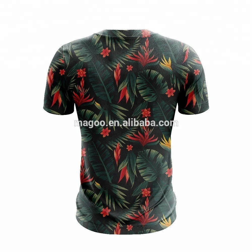 Professional Full Sublimation Tropical-flowers Customized T Shirt ...
