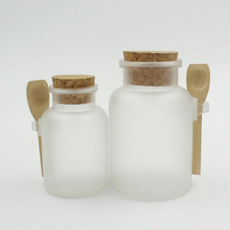Free Samples Abs Bath Salts Plastic Bottle With Wooden Lid And Spoon