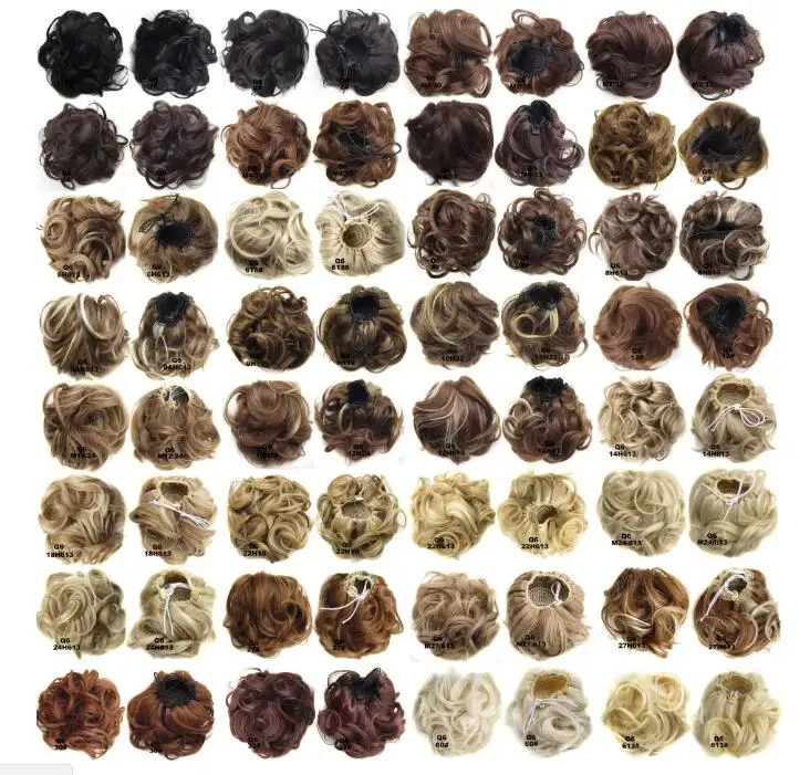 mixed color hot selling synthetic dome chignon hair pieces bun circular clips