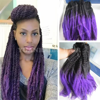 Hot Ing 20inch Fold Two Tone Black Purple Synthetic Hot Ing 20inch Fold Two Tone Black Purple Synthetic Twist Marley Braids Ombre Braiding Hair